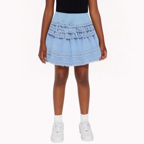A Line Skirt With Wood Ear Lace