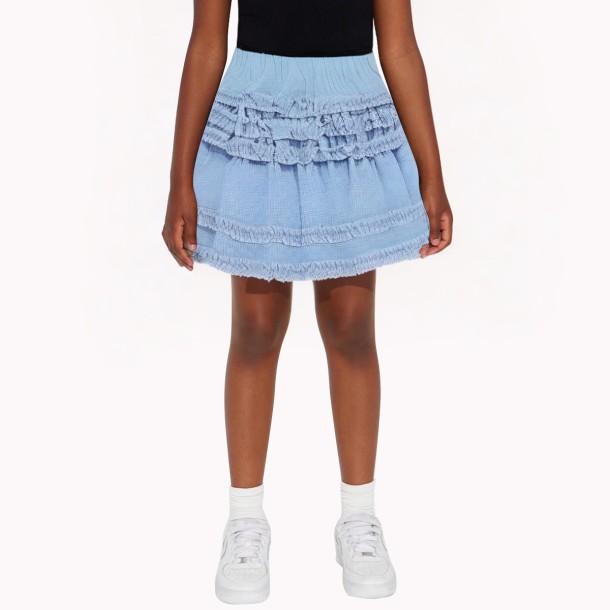 A Line Skirt With Wood Ear Lace