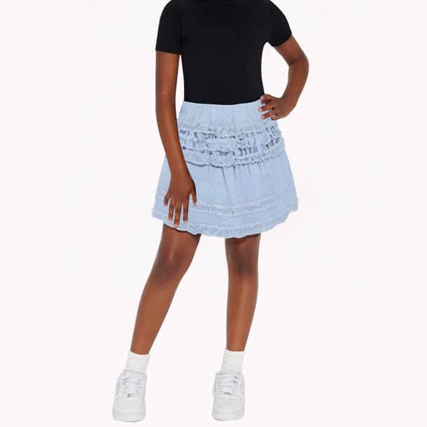 A Line Skirt With Wood Ear Lace