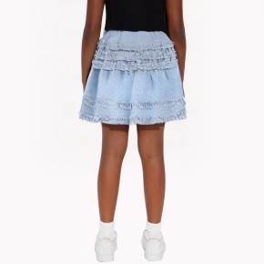 A Line Skirt With Wood Ear Lace