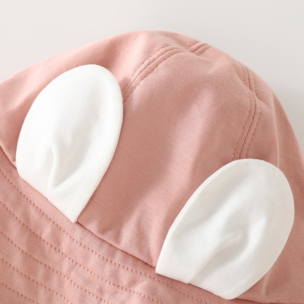 Children's Pink Rabbit Ear Fisherman Hat